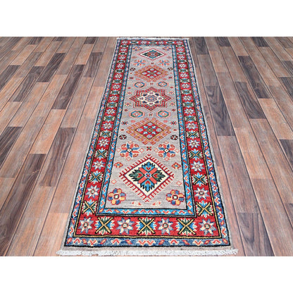 Kazak Wool Hand Knotted Rug Grey Red 2.0X6.3 -O086874
