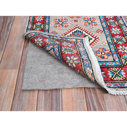 Kazak Wool Hand Knotted Rug Grey Red 2.0X6.3 -O086874