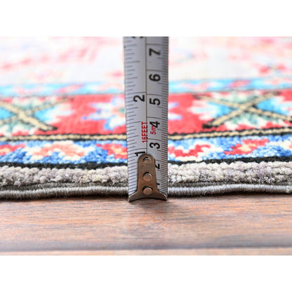 Kazak Wool Hand Knotted Rug Grey Red 2.0X6.3 -O086874