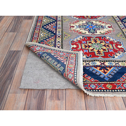 Kazak Wool Hand Knotted Rug Grey Blue 3.5X4.8 -O086883