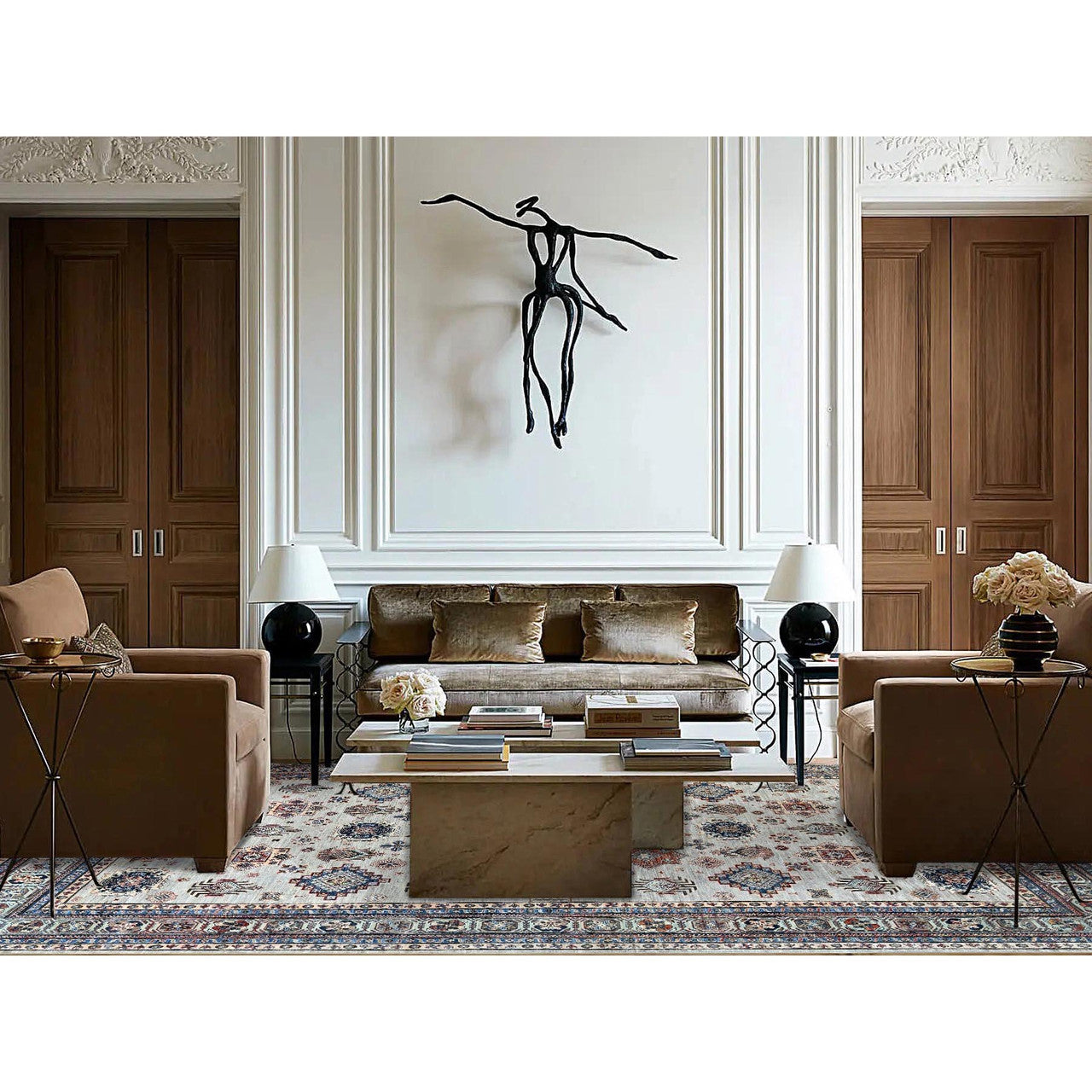 Kazak Wool Hand Knotted Rug Grey Ivory 9.11X13.8 -O086886