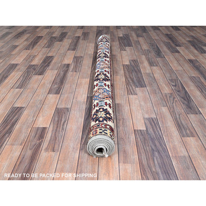 Kazak Wool Hand Knotted Rug Grey Ivory 5.11X6.2 -O086891