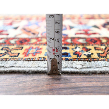 Kazak Wool Hand Knotted Rug Grey Ivory 5.11X6.2 -O086891
