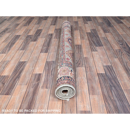 Kazak Wool Hand Knotted Rug Grey Ivory 4.9X6.7 -O086892