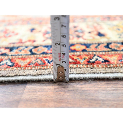 Kazak Wool Hand Knotted Rug Grey Ivory 4.9X6.7 -O086892