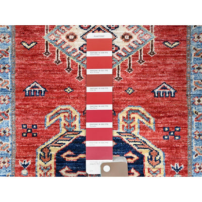 Kazak Wool Hand Knotted Rug Red Ivory 2.6X6.9 -O086902