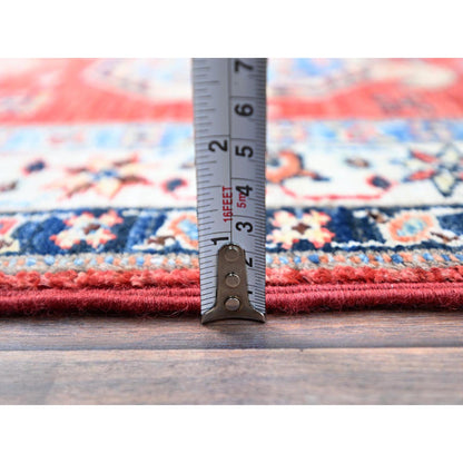 Kazak Wool Hand Knotted Rug Red Ivory 2.6X6.9 -O086902