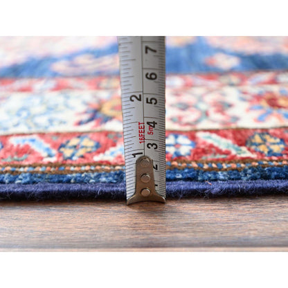 Kazak Wool Hand Knotted Rug Blue Ivory 2.5X6.7 -O086905