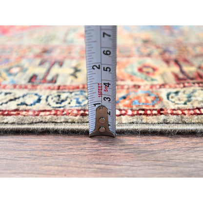 Kazak Wool Hand Knotted Rug Grey Gray 2.5X6.8 -O086906
