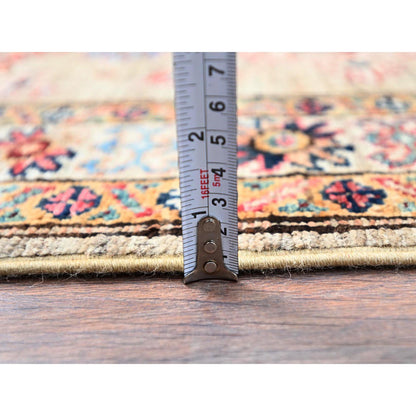 Kazak Wool Hand Knotted Rug Beige Ivory 2.5X6.8 -O086907