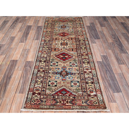Kazak Wool Hand Knotted Rug Grey Gray 2.5X6.8 -O086909