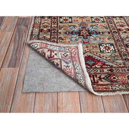 Kazak Wool Hand Knotted Rug Grey Gray 2.5X6.8 -O086909