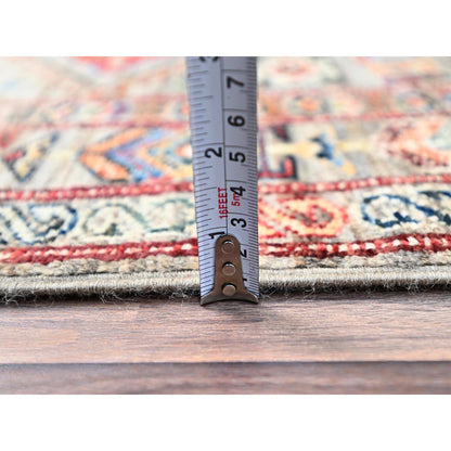 Kazak Wool Hand Knotted Rug Grey Gray 2.5X6.8 -O086909