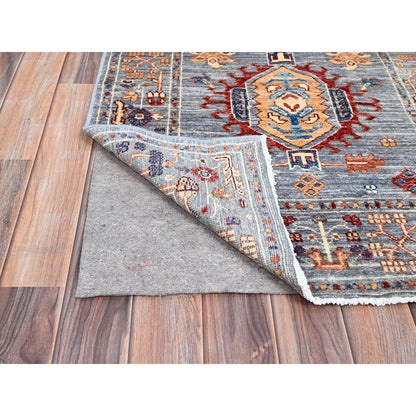 Kazak Wool Hand Knotted Rug Grey Gray 2.7X11.6 -O086911