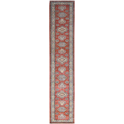 Kazak Wool Hand Knotted Rug Red Red 2.7X13.1 -O086912