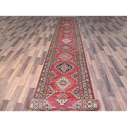 Kazak Wool Hand Knotted Rug Red Red 2.8X20.10 -O086913