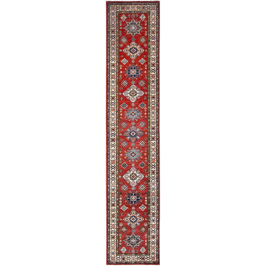 Kazak Wool Hand Knotted Rug Red Red 2.8X13.4 -O086914