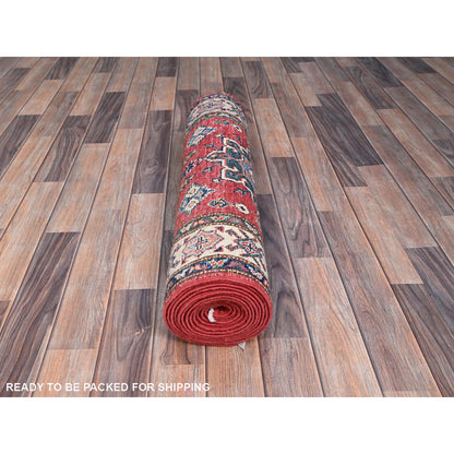 Kazak Wool Hand Knotted Rug Red Red 2.8X13.4 -O086914