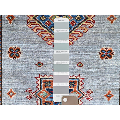 Kazak Wool Hand Knotted Rug Grey Ivory 2.9X18.2 -O086916