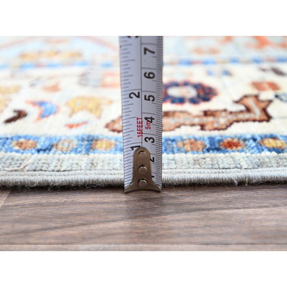 Kazak Wool Hand Knotted Rug Grey Ivory 2.7X13.5 -O086918
