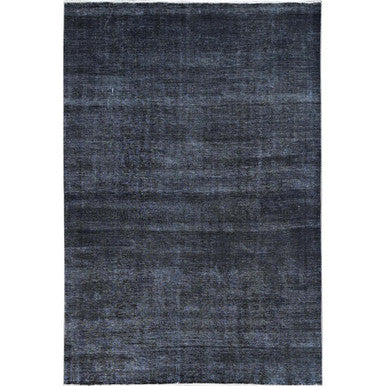 Overdyed & Vintage Wool Hand Knotted Rug Black Black 6.3X9.3 -O086927