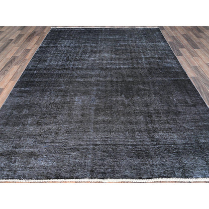 Overdyed & Vintage Wool Hand Knotted Rug Black Black 6.3X9.3 -O086927