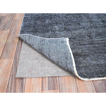 Overdyed & Vintage Wool Hand Knotted Rug Black Black 6.3X9.3 -O086927