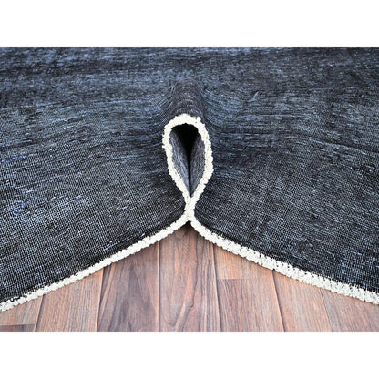 Overdyed & Vintage Wool Hand Knotted Rug Black Black 6.3X9.3 -O086927