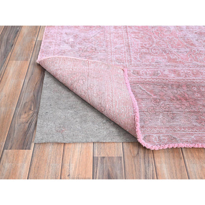 Overdyed & Vintage Wool Hand Knotted Rug Pink Pink 9.5X12.10 -O086930