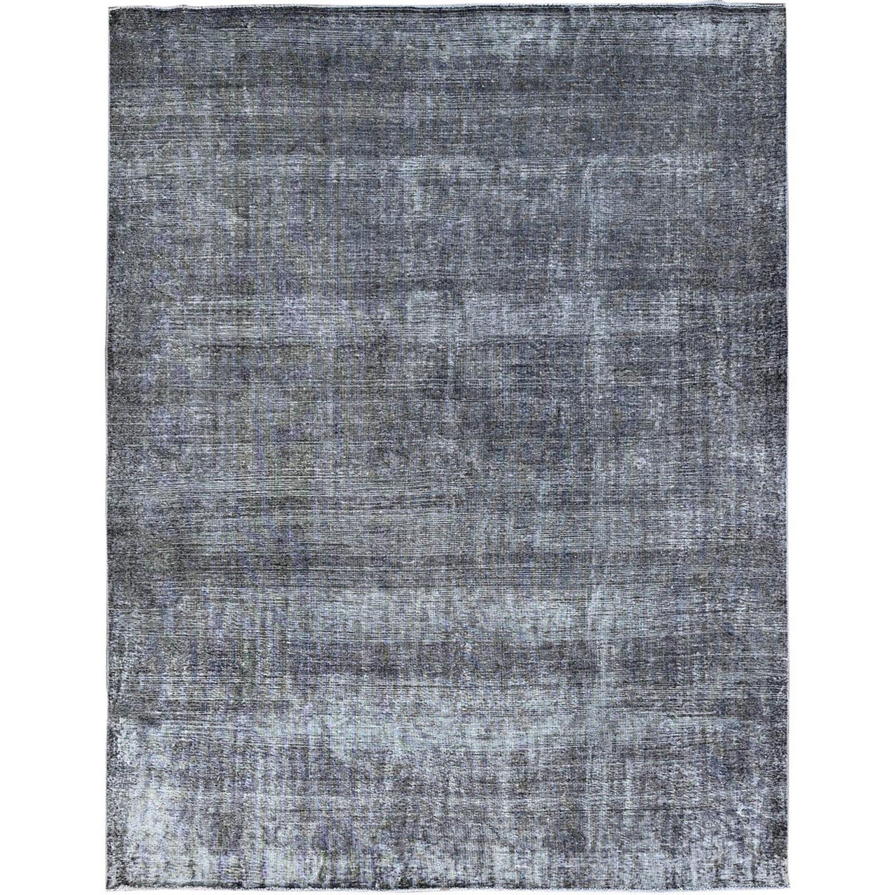 Gray 9'6" x 12'4" Overdyed & Vintage Hand knotted Wool Rug - Sku: O086931