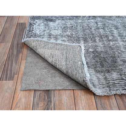 Overdyed & Vintage Wool Hand Knotted Rug Grey Gray 9.6X12.4 -O086931