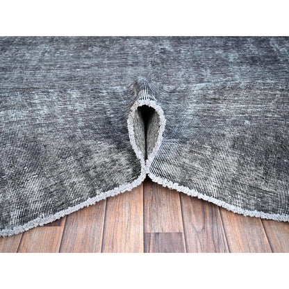 Overdyed & Vintage Wool Hand Knotted Rug Grey Gray 9.6X12.4 -O086931