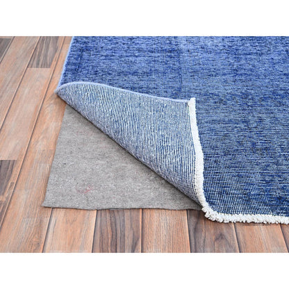 Overdyed & Vintage Wool Hand Knotted Rug Blue Blue 9.11X12.7 -O086933