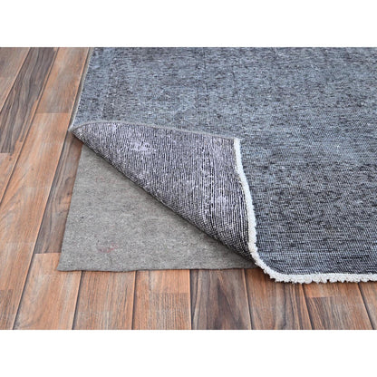 Overdyed & Vintage Wool Hand Knotted Rug Grey Gray 9.9X12.7 -O086935