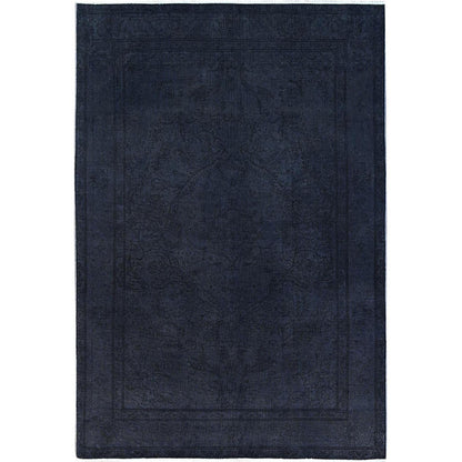 Overdyed & Vintage Wool Hand Knotted Rug Black Black 6.5X9.5 -O086936