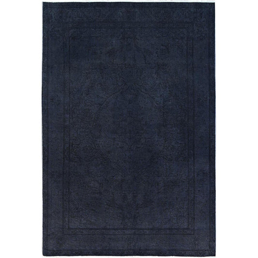 Overdyed & Vintage Wool Hand Knotted Rug Black Black 6.5X9.5 -O086936