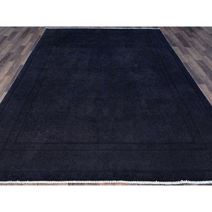 Overdyed & Vintage Wool Hand Knotted Rug Black Black 6.5X9.5 -O086936