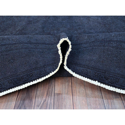 Overdyed & Vintage Wool Hand Knotted Rug Black Black 6.5X9.5 -O086936