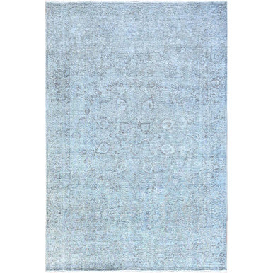 Overdyed & Vintage Wool Hand Knotted Rug Blue Blue 6.0X8.9 -O086938