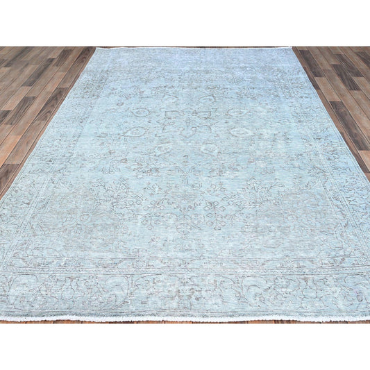 Overdyed & Vintage Wool Hand Knotted Rug Blue Blue 6.0X8.9 -O086938