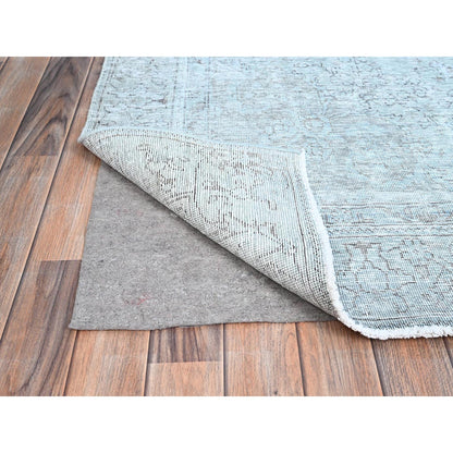 Overdyed & Vintage Wool Hand Knotted Rug Blue Blue 6.0X8.9 -O086938