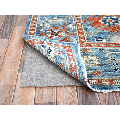 Overdyed & Vintage Wool Hand Knotted Rug Blue Niagara Blue 9.0X11.9 -O086943