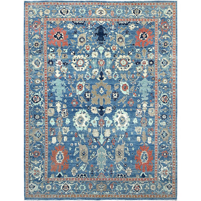 Overdyed & Vintage Wool Hand Knotted Rug Blue Blue 9.1X11.9 -O086944
