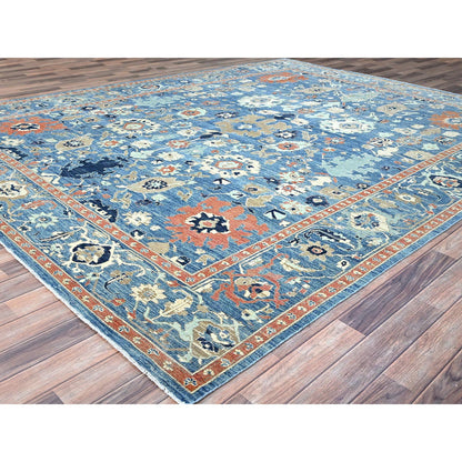 Overdyed & Vintage Wool Hand Knotted Rug Blue Blue 9.1X11.9 -O086944