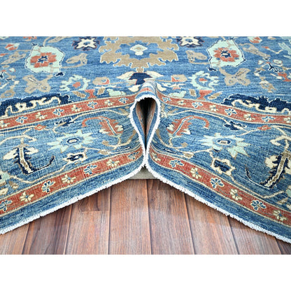 Overdyed & Vintage Wool Hand Knotted Rug Blue Blue 9.1X11.9 -O086944