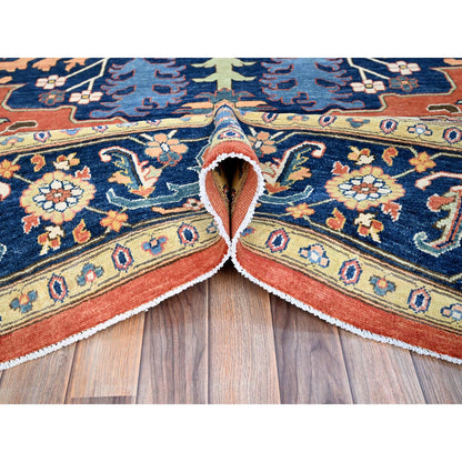 Heriz Wool Hand Knotted Rug Red Blue 9.2X11.9 -O086945