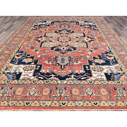 Heriz Wool Hand Knotted Rug Red Red 9.1X11.11 -O086947