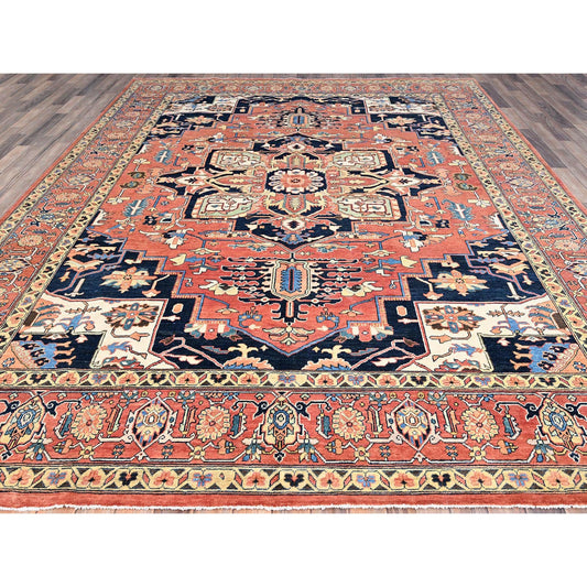 Heriz Wool Hand Knotted Rug Red Red 9.1X11.11 -O086947