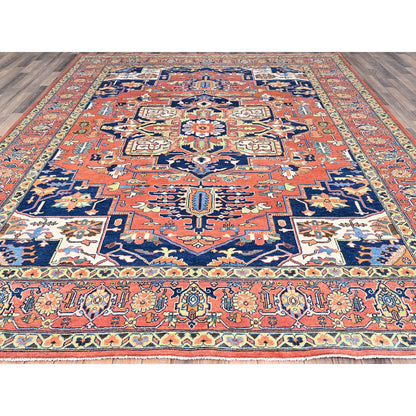 Heriz Wool Hand Knotted Rug Red Red 9.0X11.8 -O086949