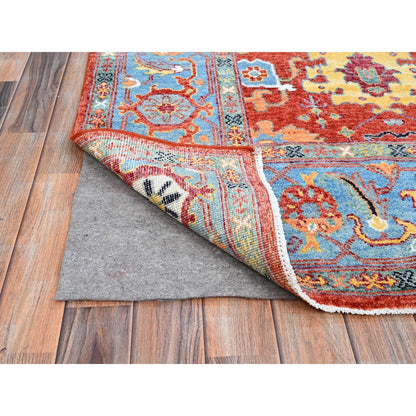 Heriz Wool Hand Knotted Rug Red Blue 8.0X10.0 -O086954
